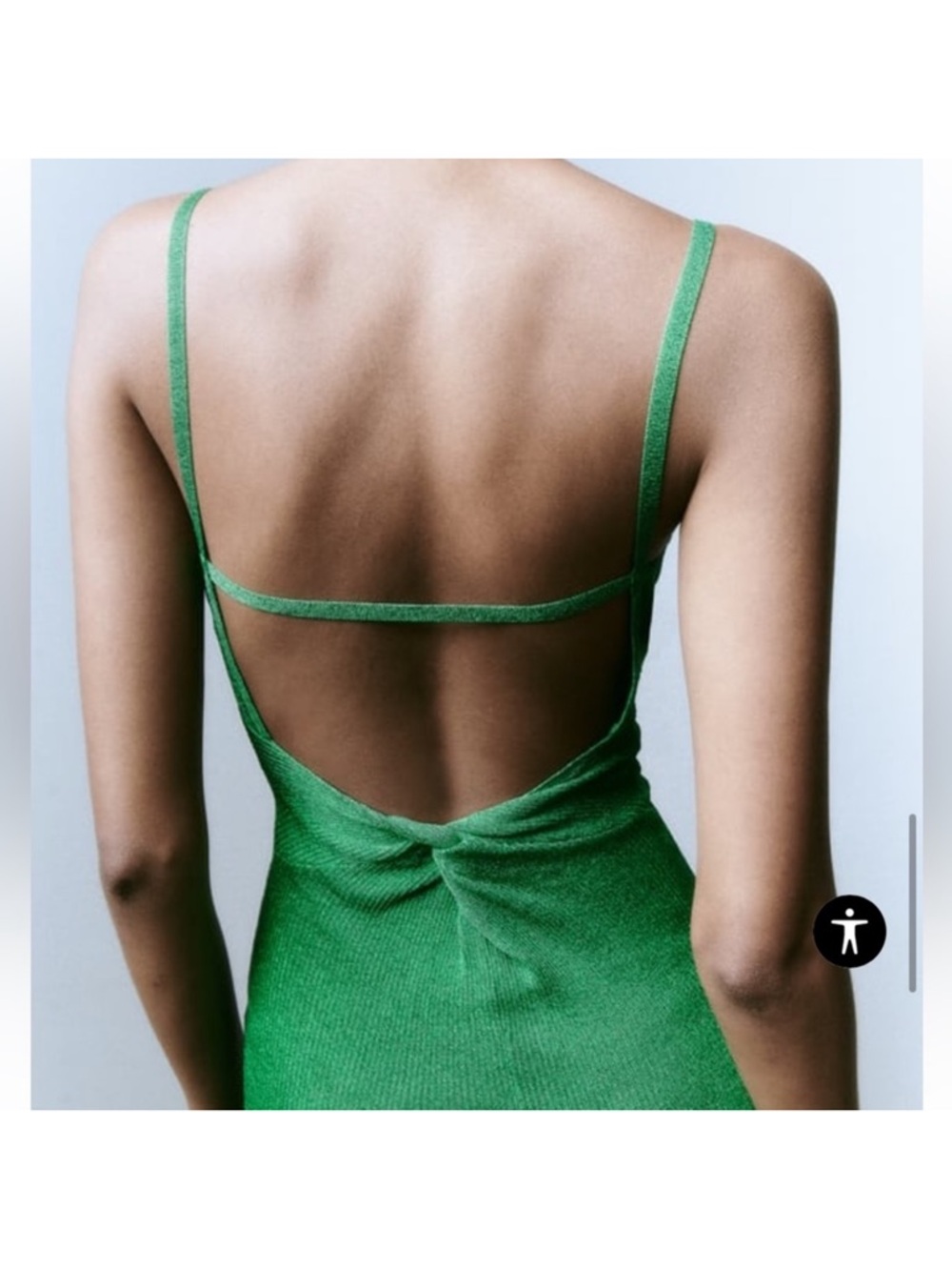 Zara Emerald Green Backless shimmer Dress